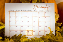 November 2014 Calendar and Thanksgiving 
