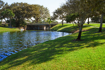 Natural parkland with lake. Florida
