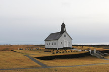 Simple countryside village church building  