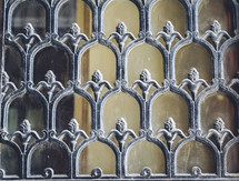 ornate metal on a window pane in Egypt 