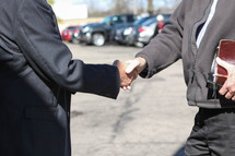 handshake greeting before church 