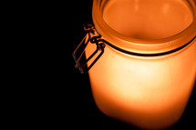Jar with candlelight.