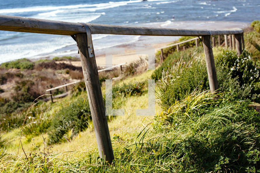 railing on sand dunes 