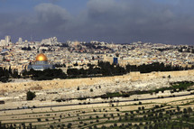aerial view over Jerusalem 