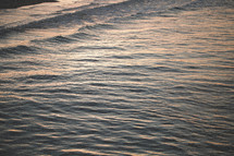 ocean water at sunset 