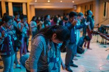 teens at a worship service 