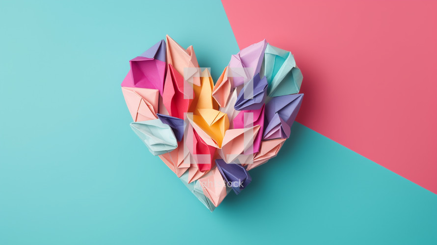 Colorful paper heart. 