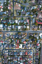 Aerial footage of a residential area