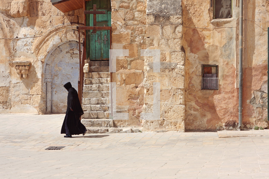 Ethiopian monk in old city Jerusalem