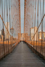 Brooklyn bridge at sunrise in NYC