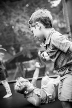 children on a trampoline 