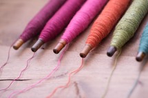 rainbow spools of thread 