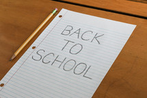 Back to School note on a desk