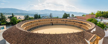 Panoramic of Bullring arena in Ronda. Malaga province, Andalusia, Spain