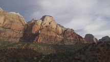 Beautiful Rock Formation Mountain Zion National Park in Southwest Utah USA