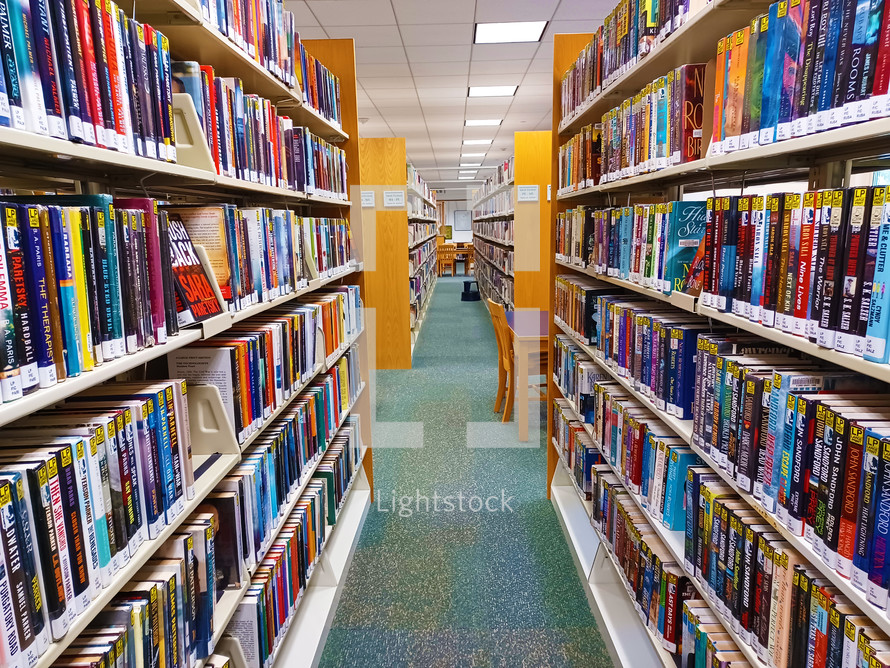 Aisles in a library