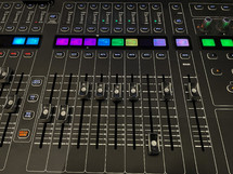 Close up of a high-tech sound board