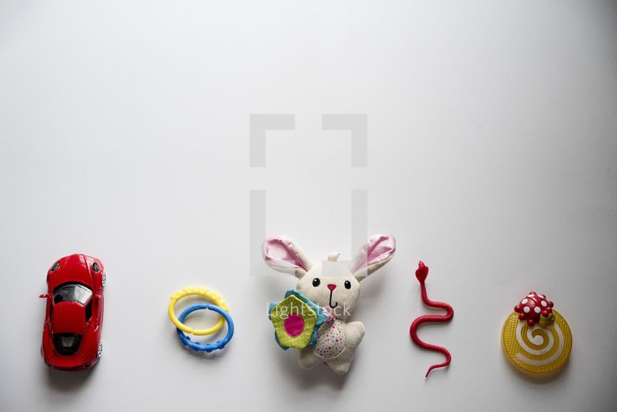 toys on a white background 