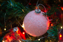 Pink glitter Christmas tree toy