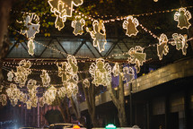 Night street with Christmas decorations