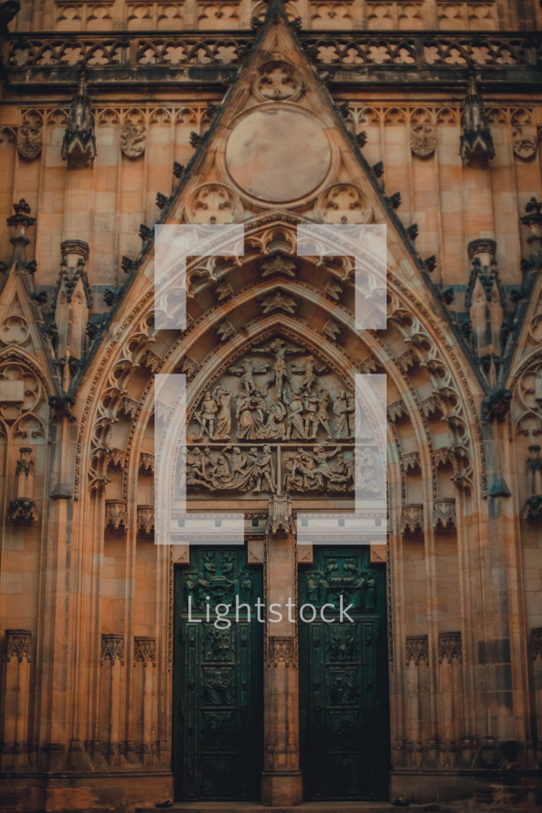 Entrance to a European cathedral.