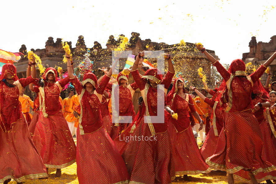 women dancing in celebration in India 