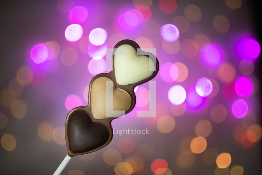 Valentine's Day chocolates and ball bokeh