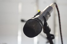 microphone on a stand 