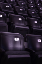Numbered arena seats.