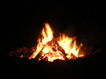 Bonfire at night.