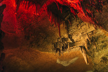 Stalactites in the colored cave