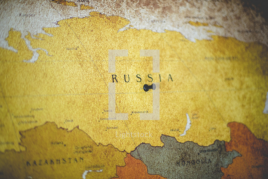 pin in a map of Russia 