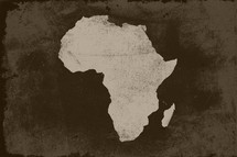 Grunged Africa map background.
