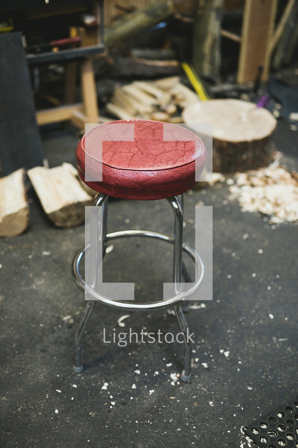 stool in a workshop 