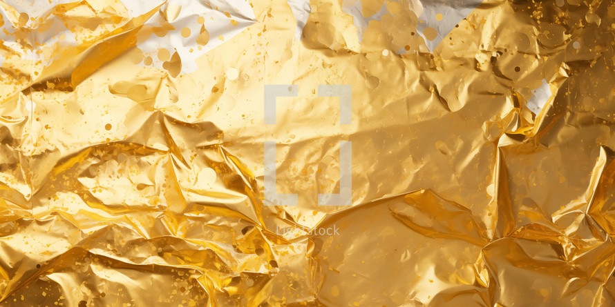 Golden package background. Christmas, Happy New Year, wedding or birthday concept.
