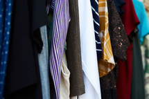 clothes on a rack 