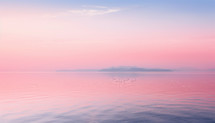 Sunset on ocean in pink color for breast cancer day concept