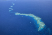 aerial view of a barrier reef, 