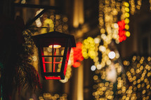 Vintage Street Lamp At Christmas