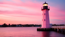 pink lighthouse symbol of breast cancer day