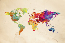 colorful world map 