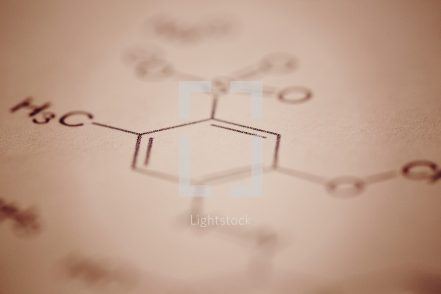 macro photo of chemical structure.