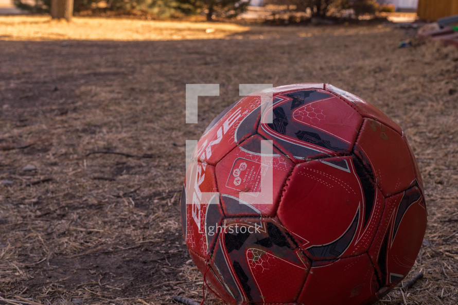 soccer ball on the ground 