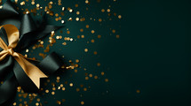 Green and gold new years celebration background. 