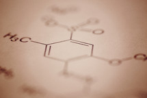 macro photo of chemical structure.