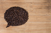 Coffee beans in a balloon formation.
