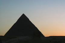 silhouette of the pyramids 
