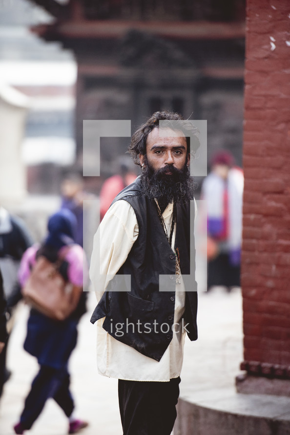 man standing in Nepal 
