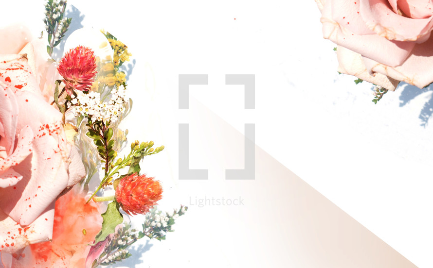roses and wildflowers floral arrangement 