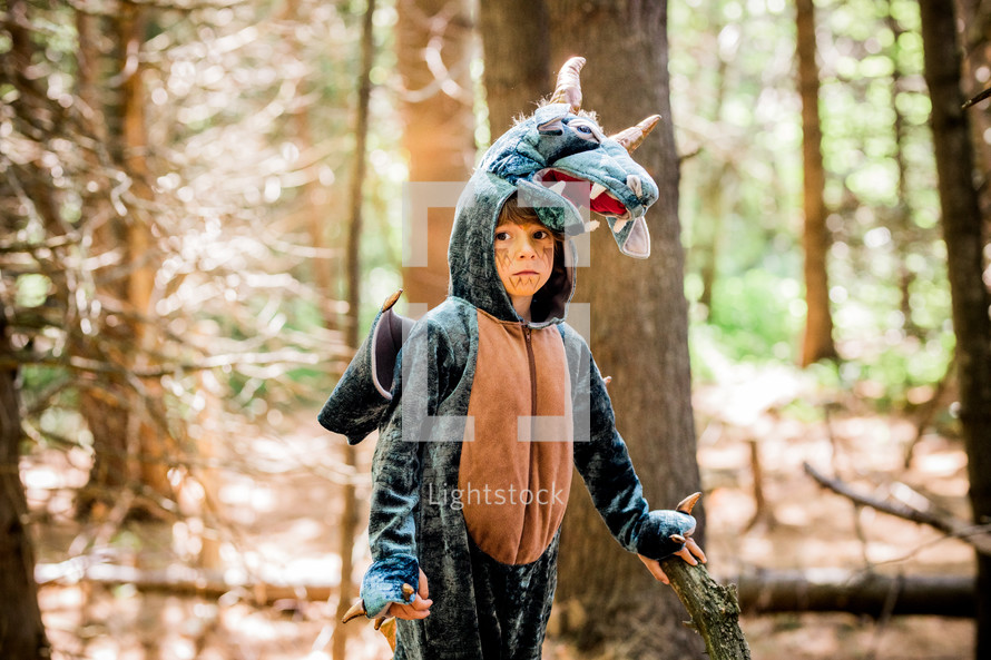 child in a dragon costume 